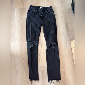 Distressed Black Women Jeans